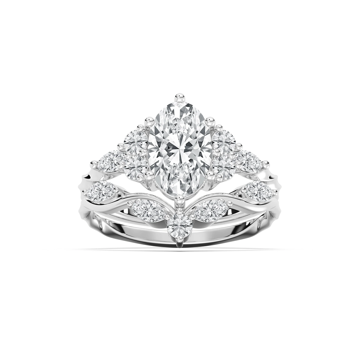 Maura 2 ¼ ctw Oval LGD Nature Inspired Vine Motif Wedding Set