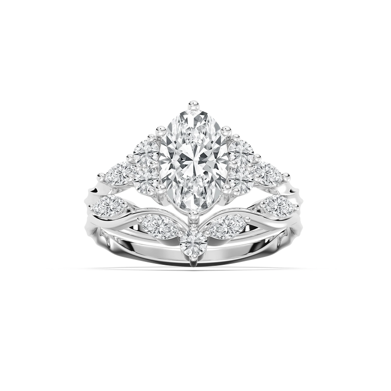 Maura 2 ¼ ctw Oval LGD Nature Inspired Vine Motif Wedding Set