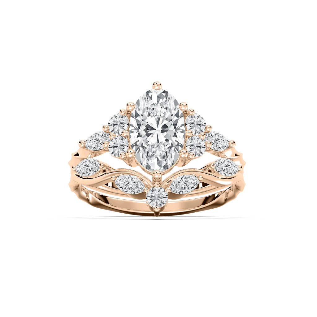 Maura 2 ¼ ctw Oval LGD Nature Inspired Vine Motif Wedding Set