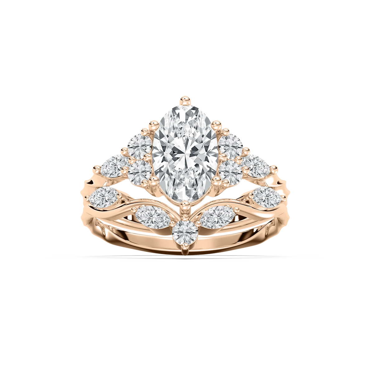 Maura 2 ¼ ctw Oval LGD Nature Inspired Vine Motif Wedding Set