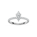 Cindy 1 ctw Marquise LGD Petite Six Prong Side Stone Promise Ring - 14K White Gold