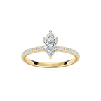 Cindy 1 ctw Marquise LGD Petite Six Prong Side Stone Promise Ring - 14K Yellow Gold