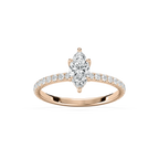 Cindy 1 ctw Marquise LGD Petite Six Prong Side Stone Promise Ring - 14K Rose Gold