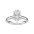 Camila Oval LGD Cathedral Hidden Halo Engagement Ring - 14K White Gold