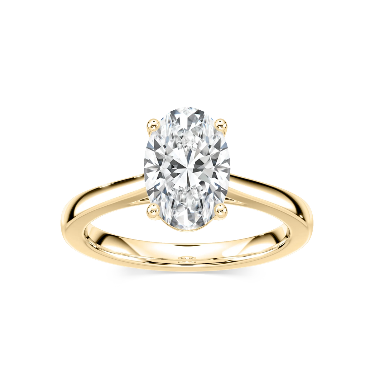 Camila Oval LGD Cathedral Hidden Halo Engagement Ring - 14K Yellow Gold