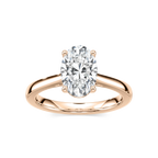 Camila Oval LGD Cathedral Hidden Halo Engagement Ring - 18K Rose Gold