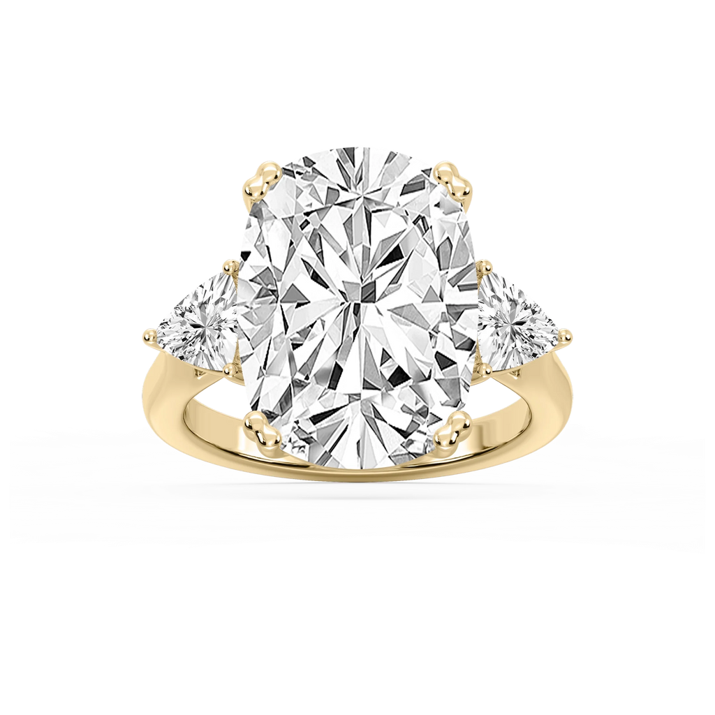 Meghan 16 ctw Elongated Cushion LGD Three Stone Engagement Ring - Signature Collection