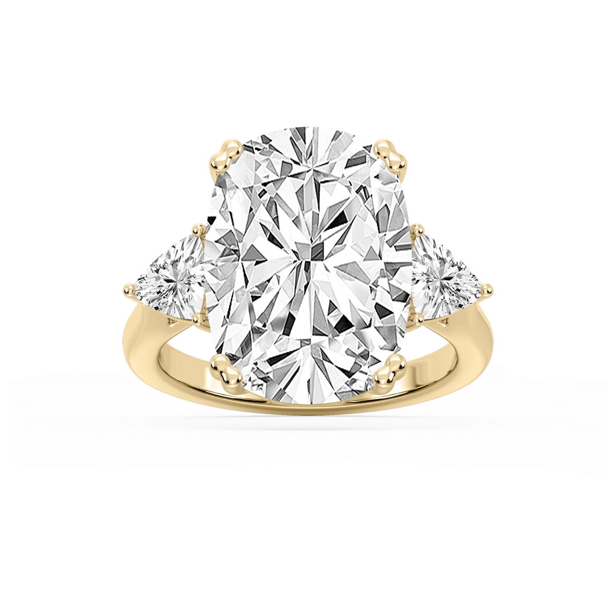 Meghan 16 ctw Elongated Cushion LGD Three Stone Engagement Ring - Signature Collection