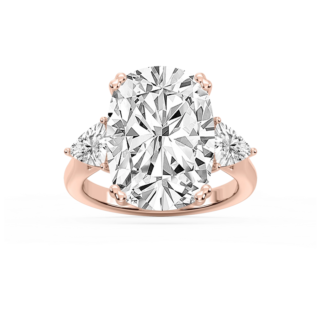 Meghan 16 ctw Elongated Cushion LGD Three Stone Engagement Ring - Signature Collection
