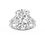 Meghan 16 ctw Elongated Cushion LGD Three Stone Engagement Ring - Signature Collection