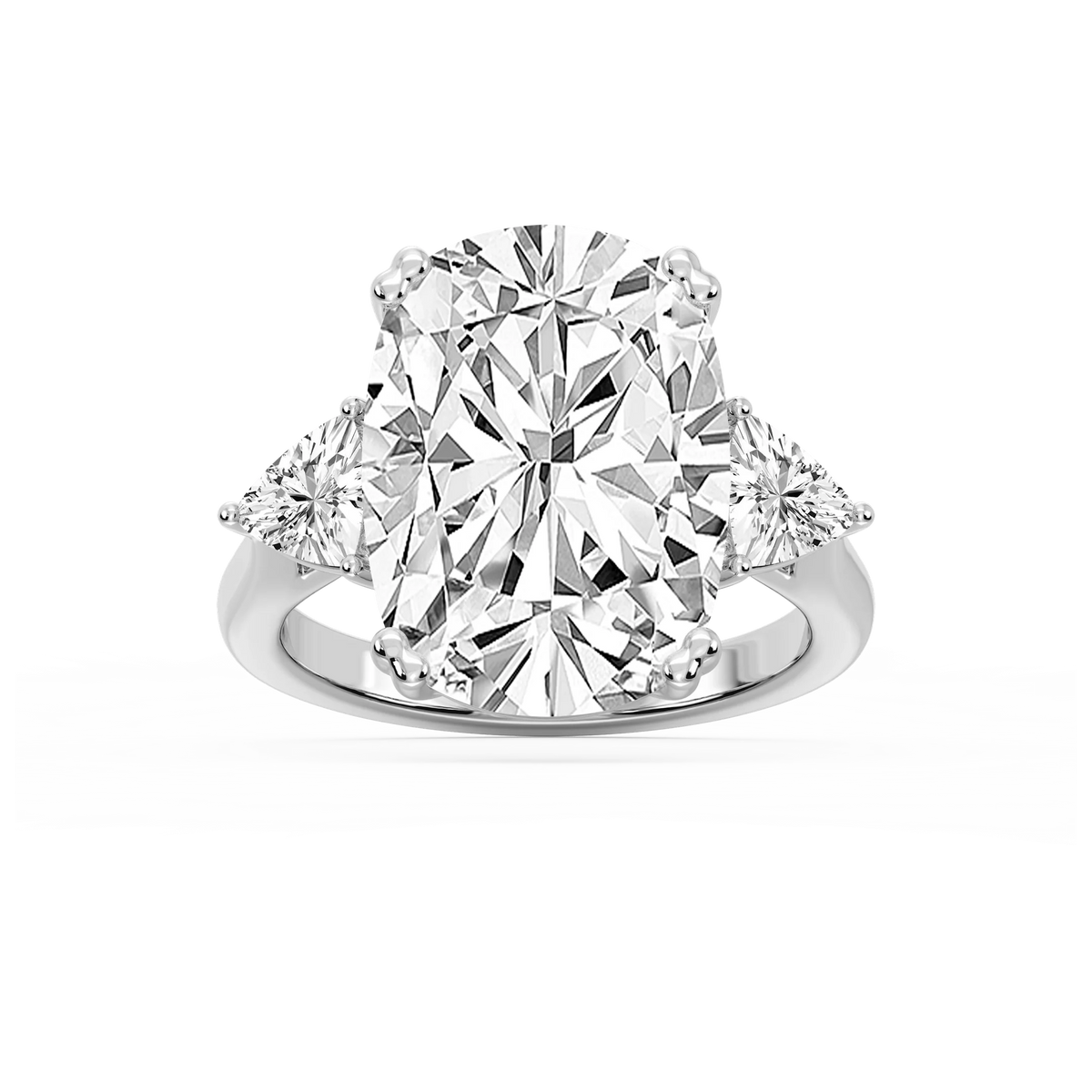 Meghan 16 ctw Elongated Cushion LGD Three Stone Engagement Ring - Signature Collection