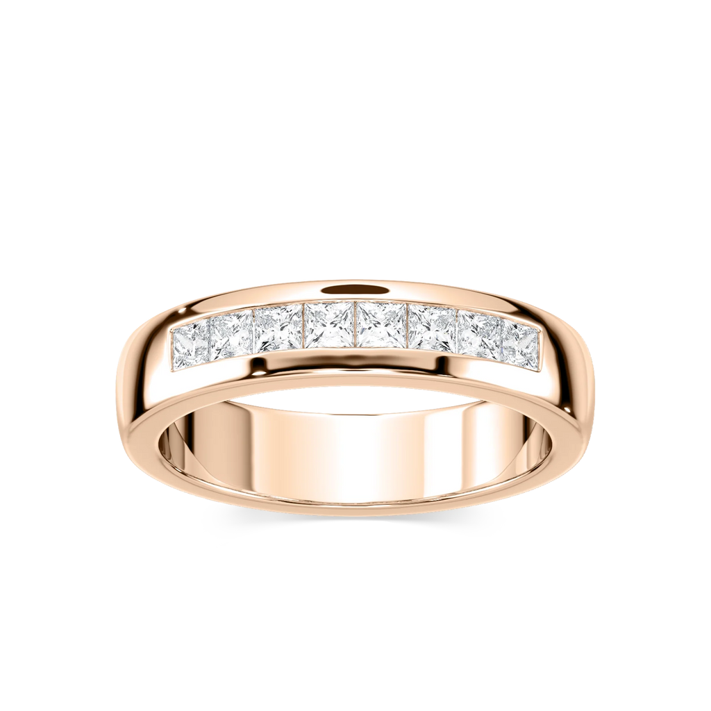 Melanie 2/5 ctw Princess LGD Channel Set Wedding Band - 14K Rose Gold