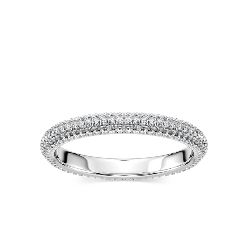 Stella 1 ¹⁄₄ ctw Round LGD Micro Pave Eternity Band - 14K White Gold