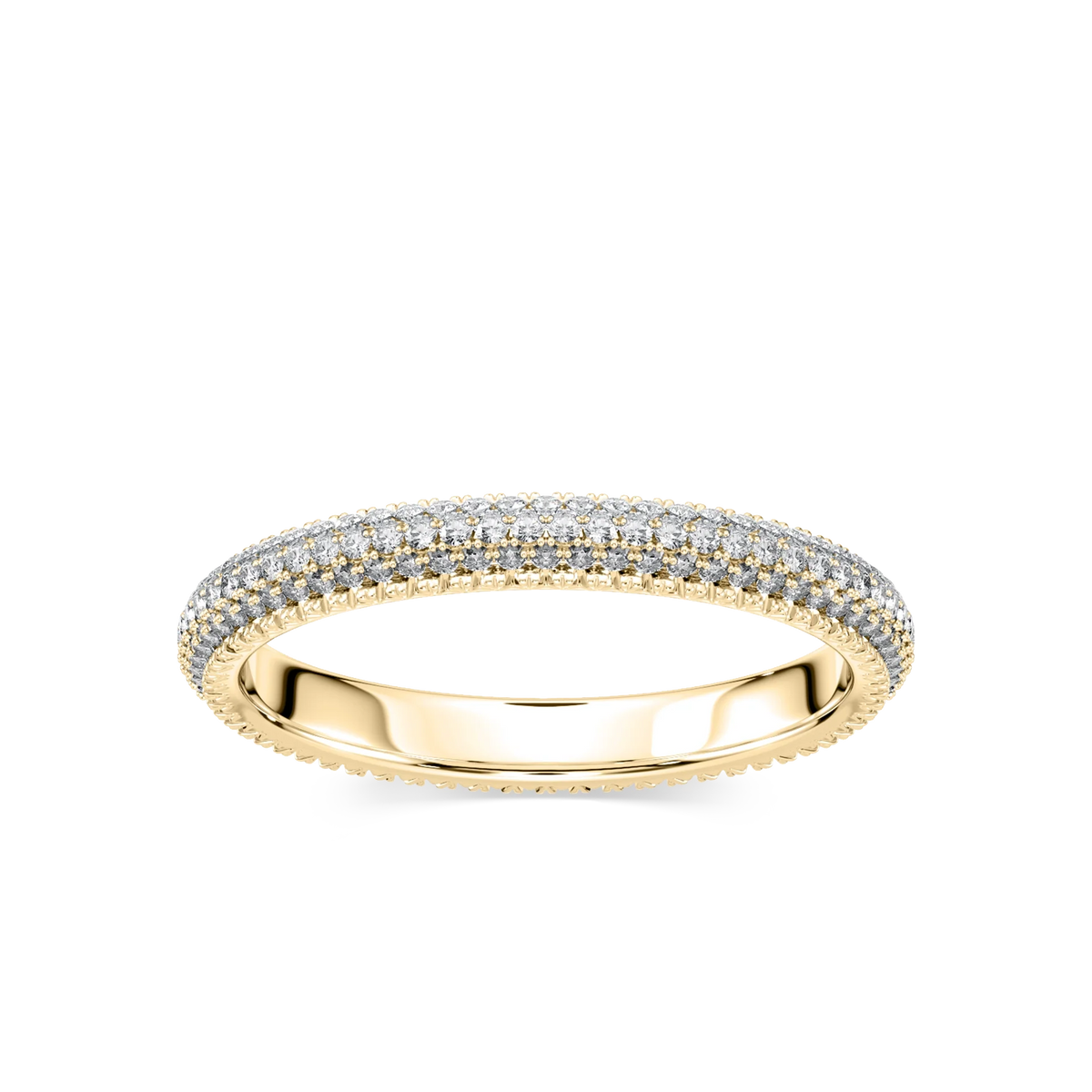 Stella 1 ¹⁄₄ ctw Round LGD Micro Pave Eternity Band - 14K Yellow Gold