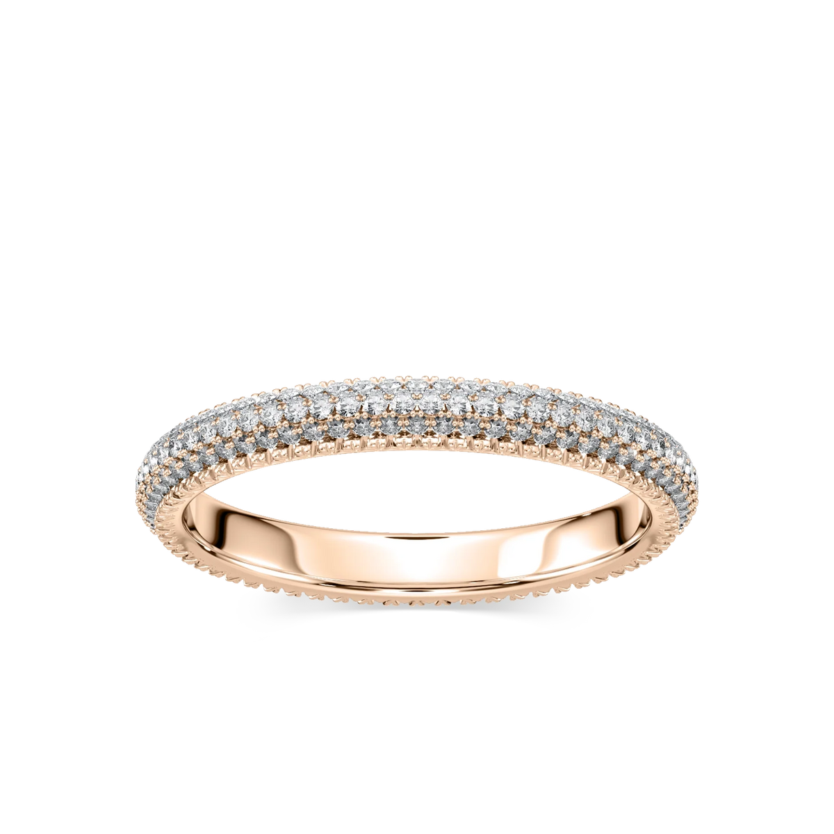 Stella 1 ¹⁄₄ ctw Round LGD Micro Pave Eternity Band - 18K Rose Gold