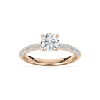Winnie 2 1⁄5 ctw Round LGD Micropave Side Stone Engagement Ring - 14K Rose Gold
