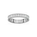 Drew 1 ctw Round LGD Milgrain Three Quarter Eternity Band - 14K White Gold