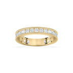 Drew 1 ctw Round LGD Milgrain Three Quarter Eternity Band - 14K Yellow Gold