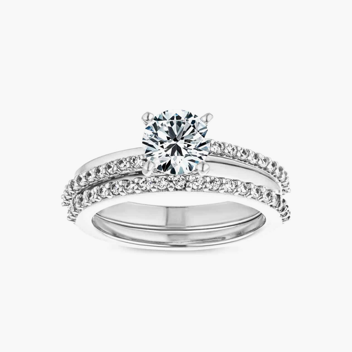 Avery LGD Double Row Wedding Set