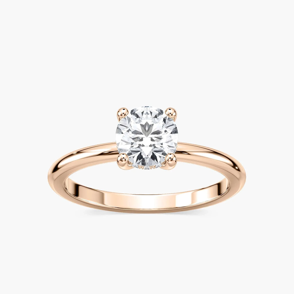 Millie LGD Hidden Halo Engagement Ring - 14K Rose Gold