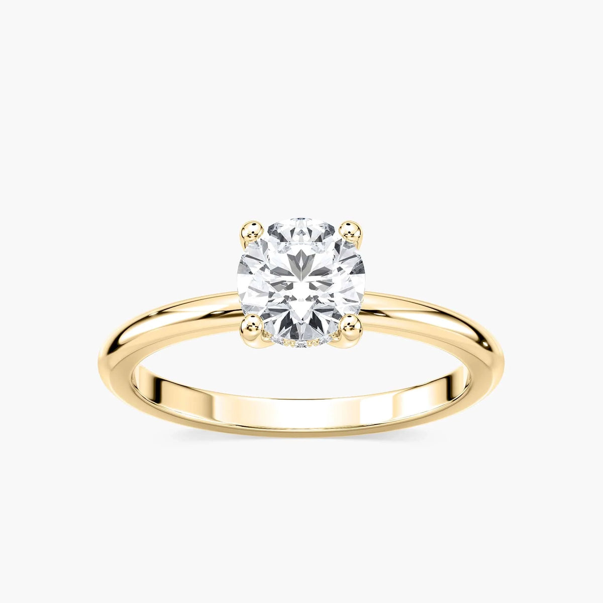 Millie LGD Hidden Halo Engagement Ring - 18K Yellow Gold