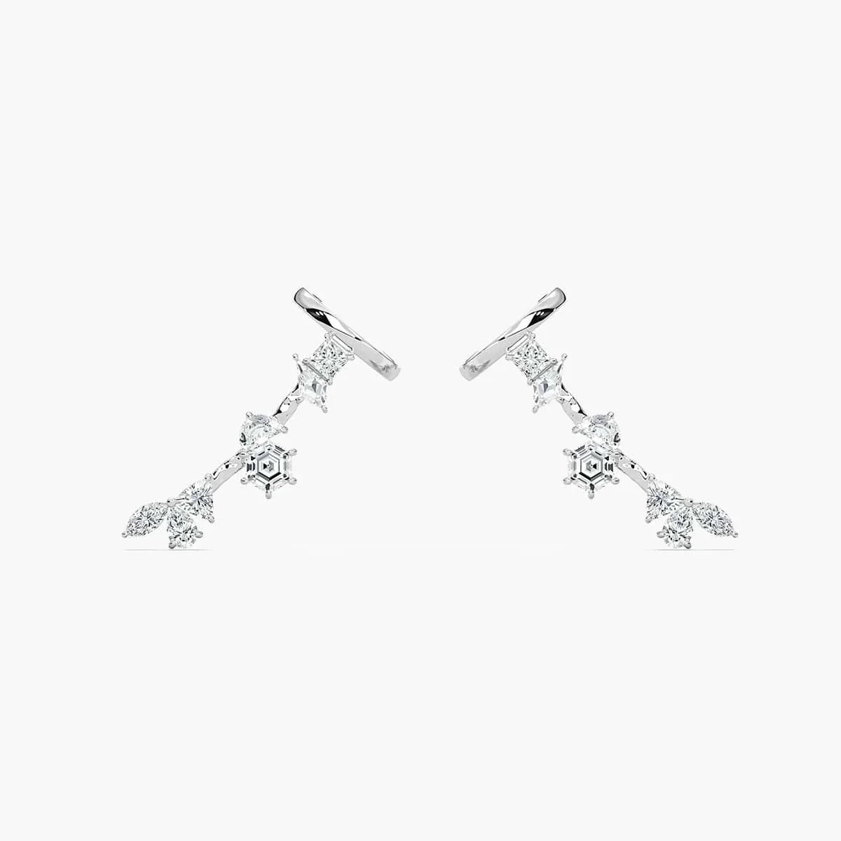 4 ½ ctw Multi-Shape LGD Cuff Earrings