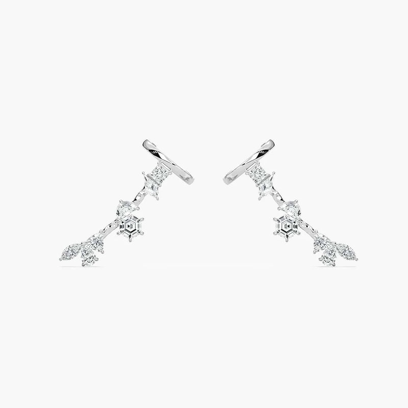 4 ½ ctw Multi-Shape LGD Cuff Earrings