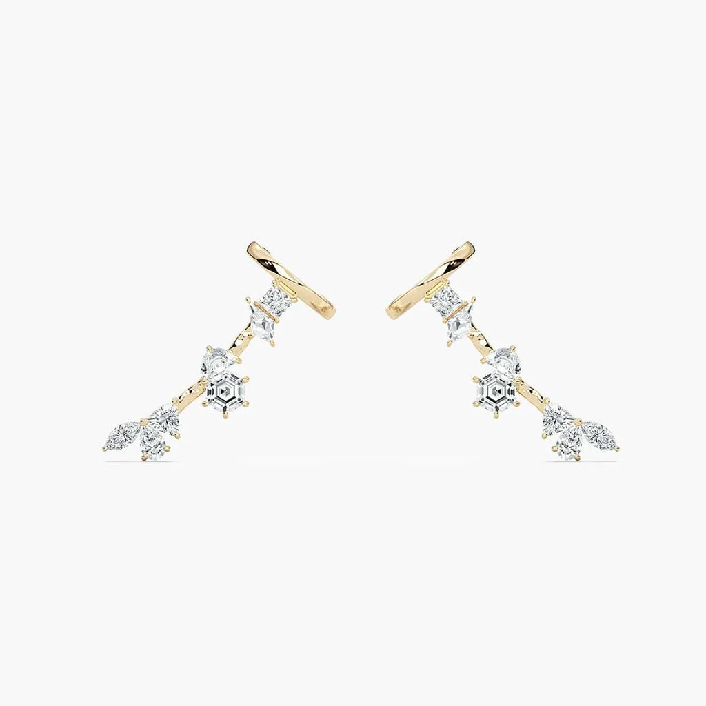4 ½ ctw Multi-Shape LGD Cuff Earrings