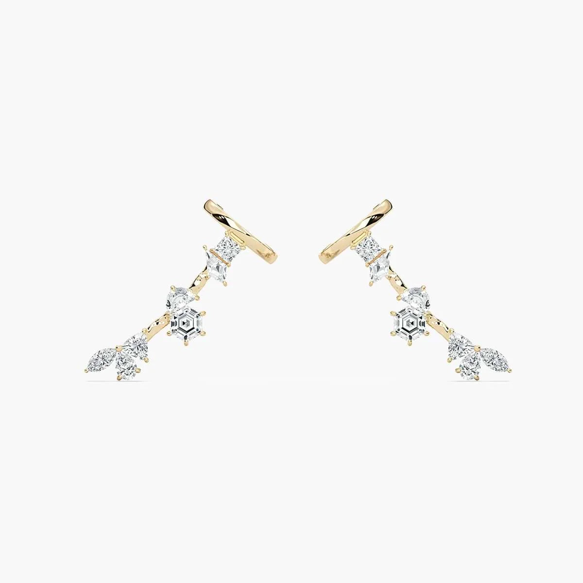 4 ½ ctw Multi-Shape LGD Cuff Earrings