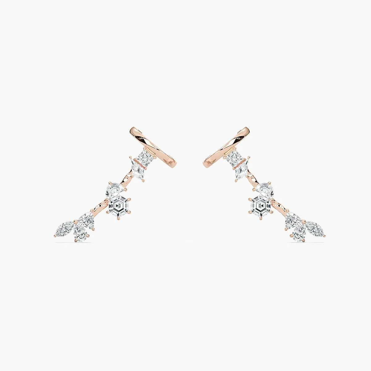 4 ½ ctw Multi-Shape LGD Cuff Earrings