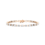 7 ctw Emerald and Oval LGD Bar Link Tennis Bracelet  - 7 Inches