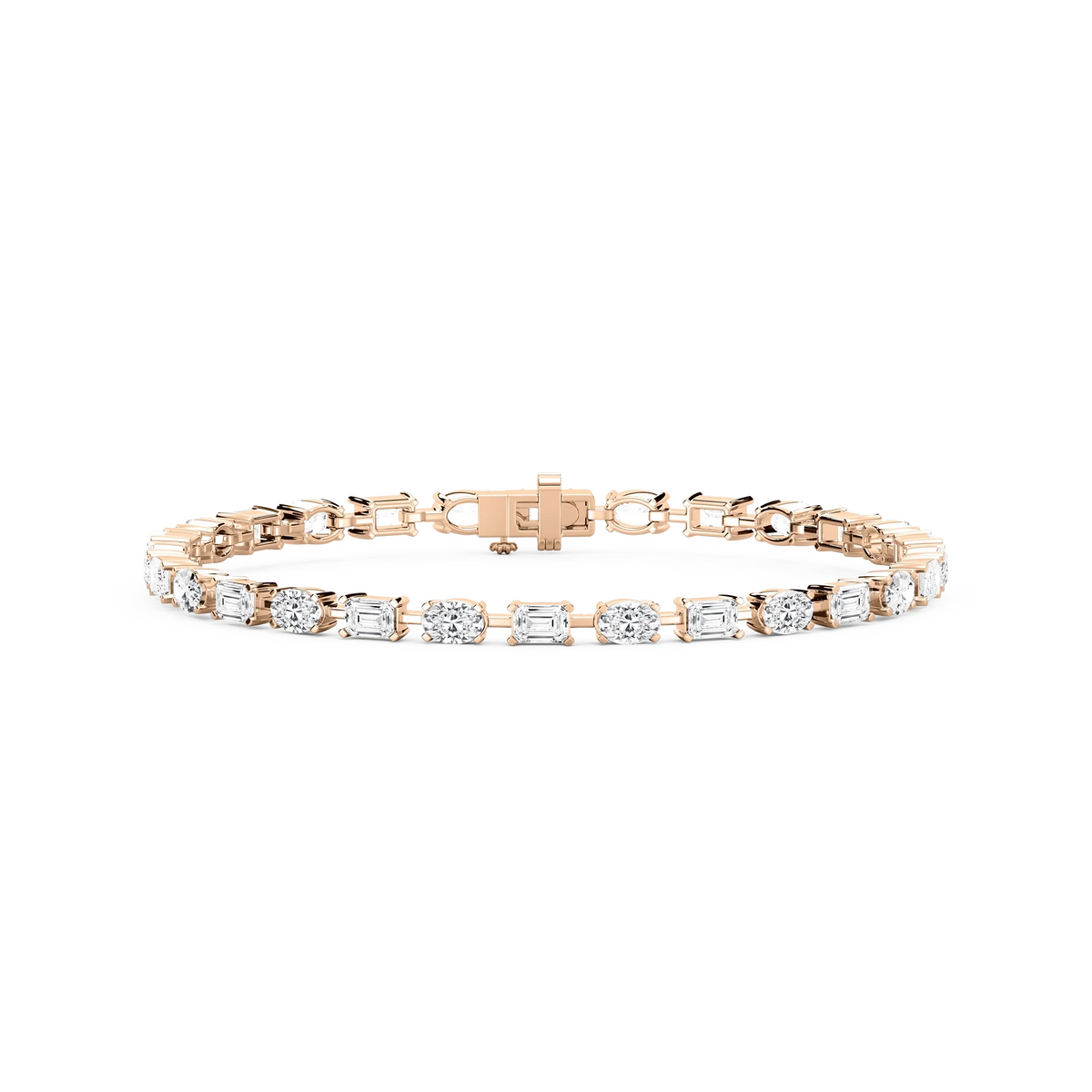7 ctw Emerald and Oval LGD Bar Link Tennis Bracelet  - 7 Inches