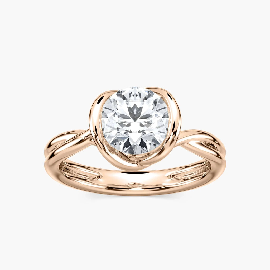 Mia Round LGD Modern Solitaire Engagement Ring - 18K Rose Gold