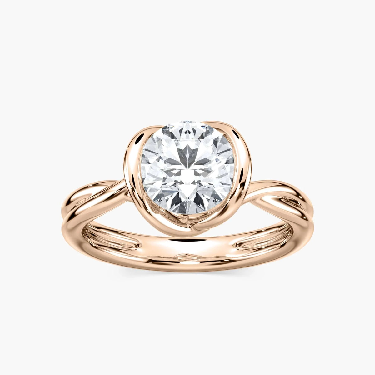 Mia Round LGD Modern Solitaire Engagement Ring - 18K Rose Gold
