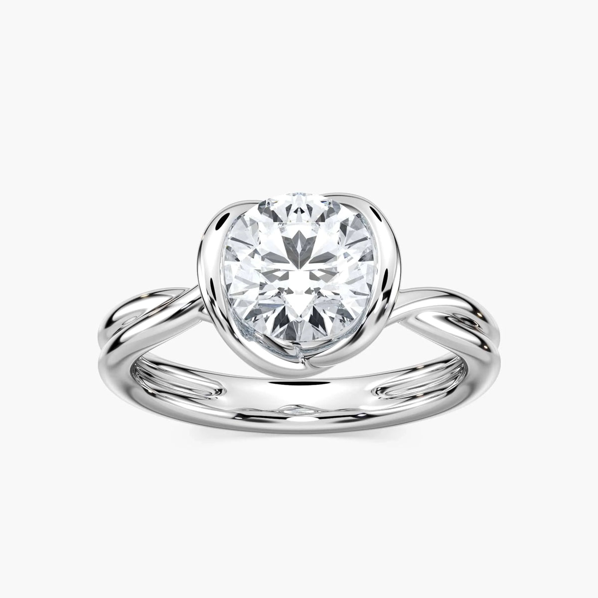 Mia Round LGD Modern Solitaire Engagement Ring - Platinum
