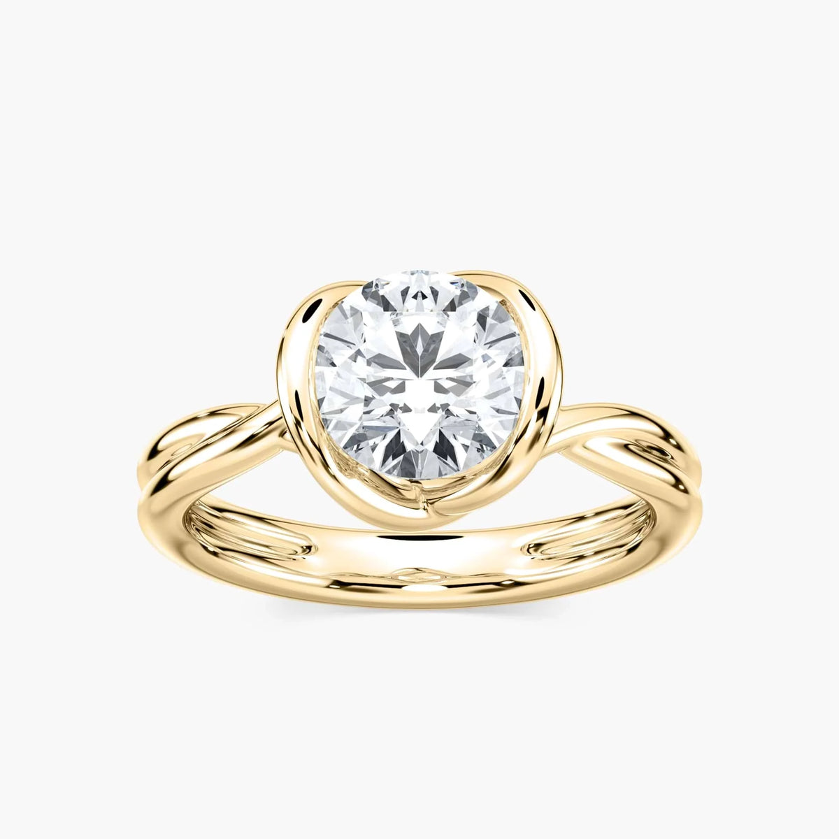 Mia Round LGD Modern Solitaire Engagement Ring - 18K Yellow Gold