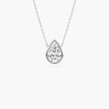 Pear LGD Modern Bezel Pendant - 18 Inches