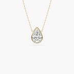 Pear LGD Modern Bezel Pendant - 18 Inches
