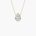 Pear LGD Modern Bezel Pendant - 18 Inches