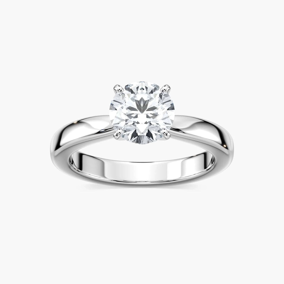 Riley LGD Tapered Solitaire Engagement Ring - 18K White Gold