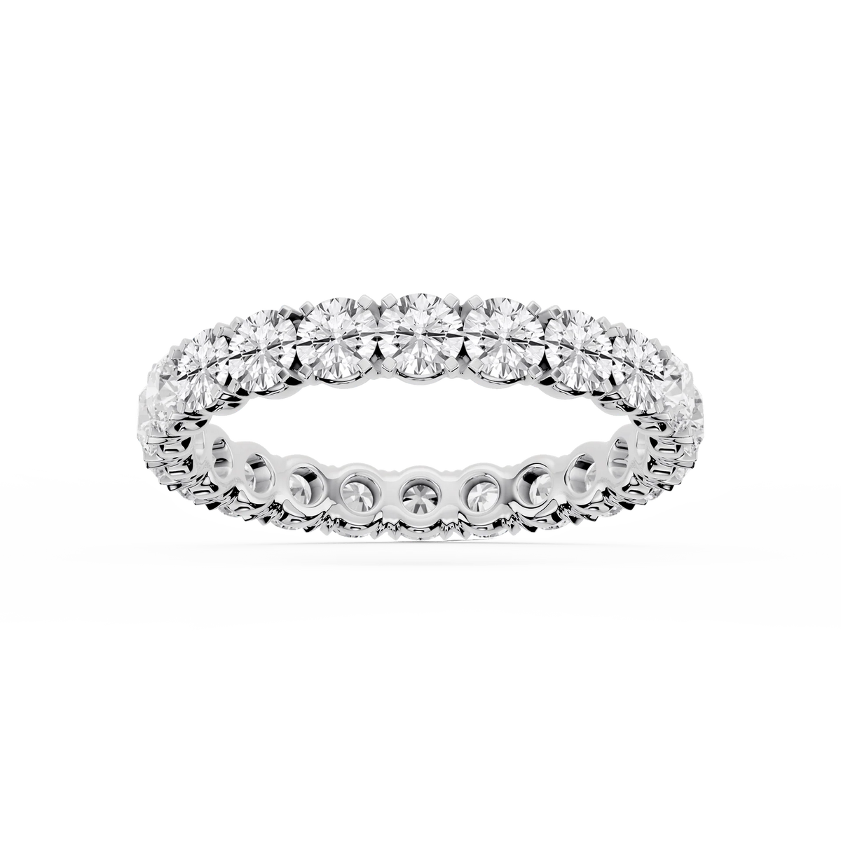 Morgan Round LGD Classic Four Prong Eternity Band - 14K White Gold / 2 ctw / F-VS2