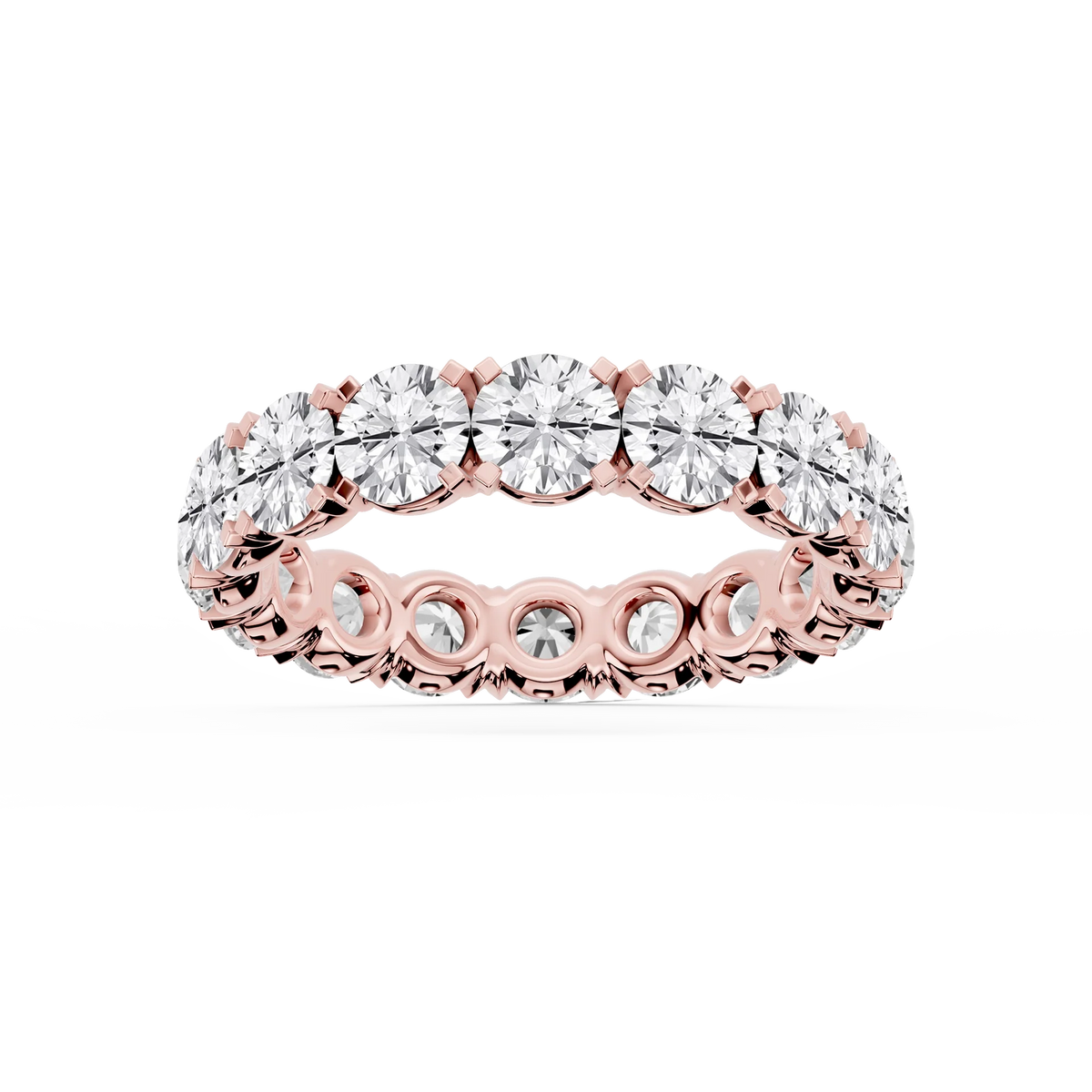 Morgan Round LGD Classic Four Prong Eternity Band - 14K Rose Gold / 4 ctw / F-VS2