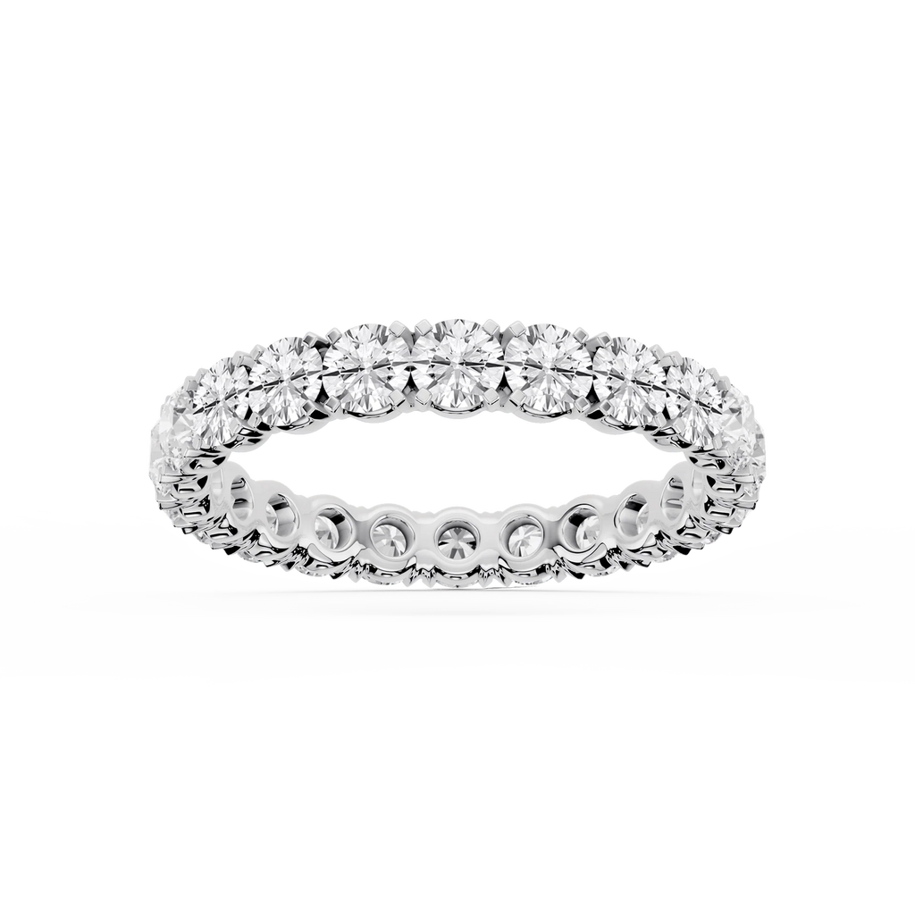 Morgan Round LGD Classic Four Prong Eternity Band - 18K White Gold / 2 ctw / F-VS2