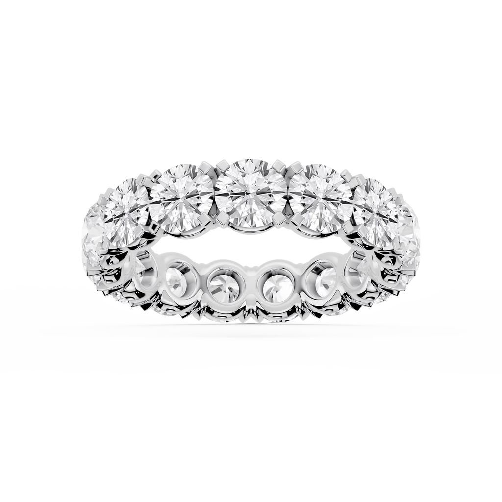 Morgan Round LGD Classic Four Prong Eternity Band - 18K White Gold / 5 ctw / F-VS2