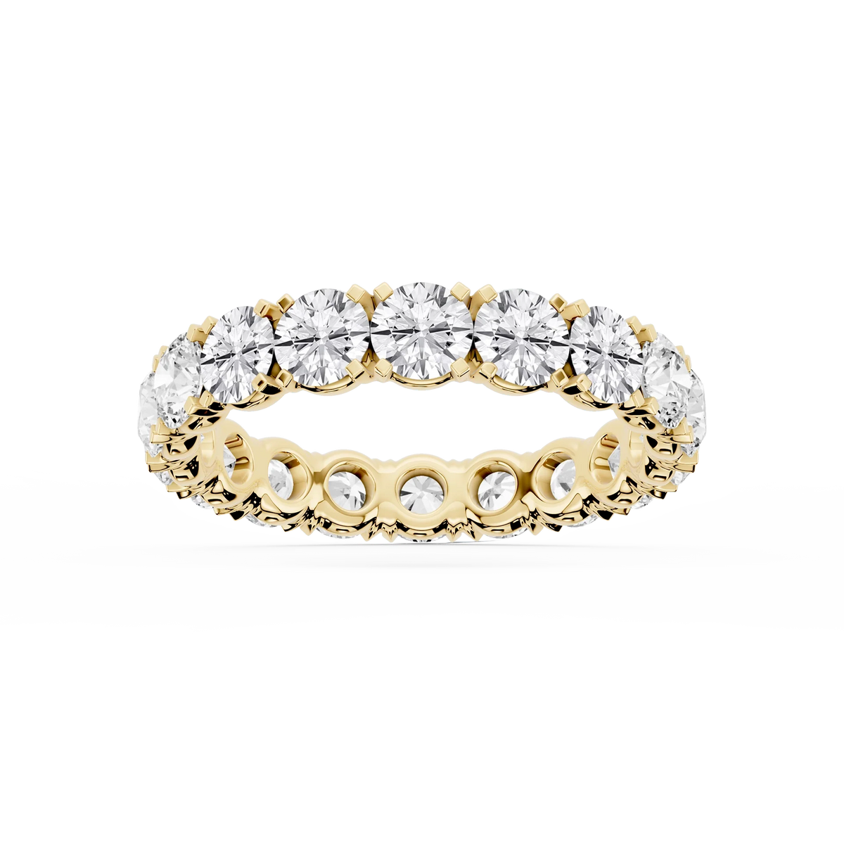 Morgan Round LGD Classic Four Prong Eternity Band - 18K Yellow Gold / 3 ctw / F-VS2