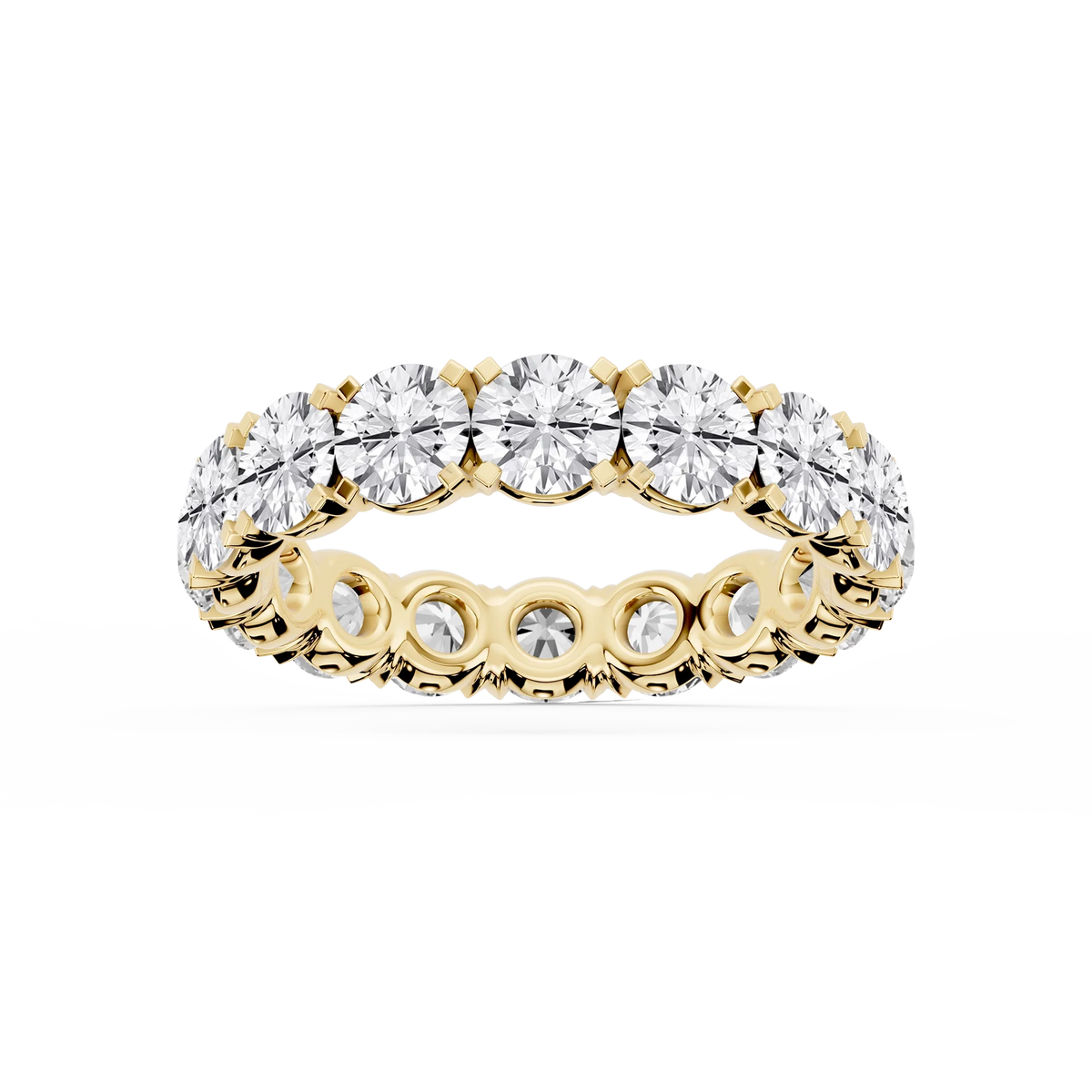 Morgan Round LGD Classic Four Prong Eternity Band - 18K Yellow Gold / 4 ctw / F-VS2