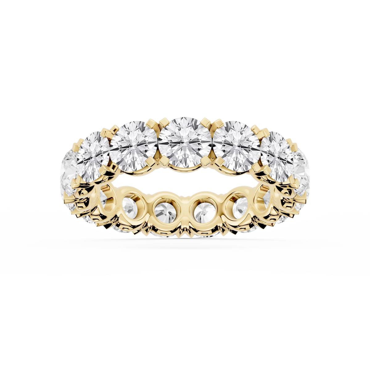 Morgan Round LGD Classic Four Prong Eternity Band - 18K Yellow Gold / 5 ctw / F-VS2