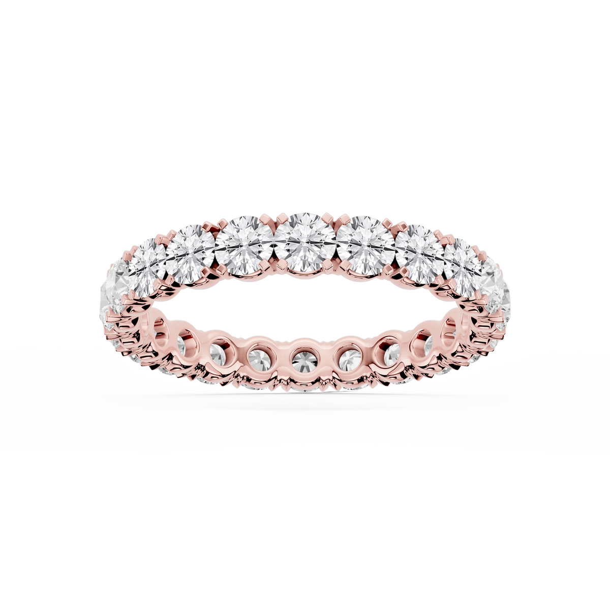 Morgan Round LGD Classic Four Prong Eternity Band - 18K Rose Gold / 2 ctw / F-VS2