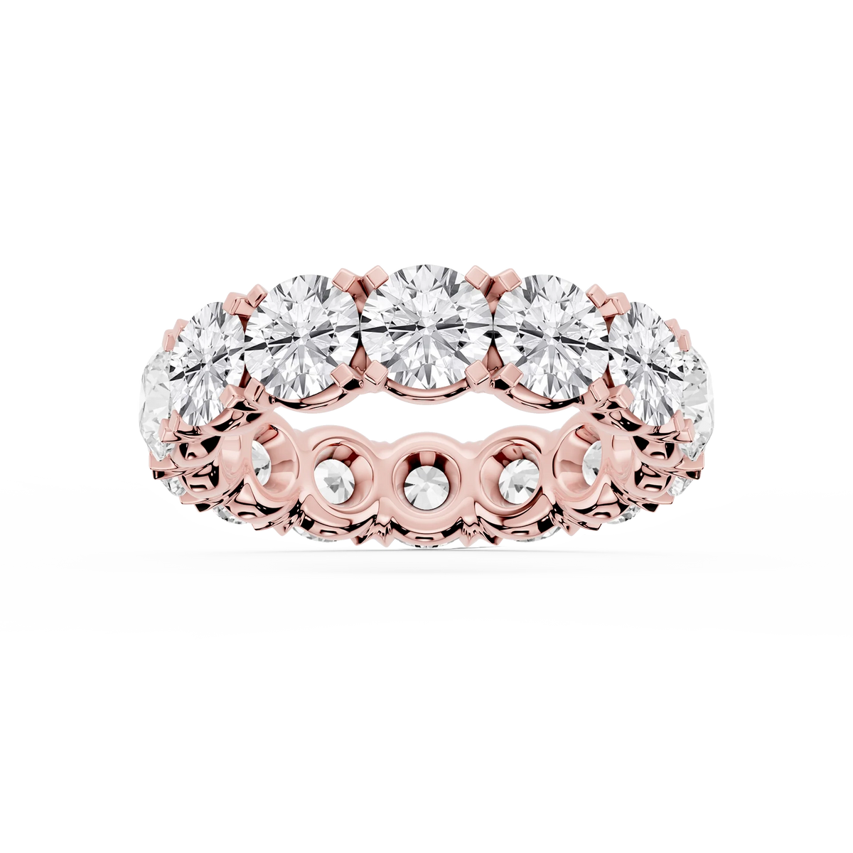 Morgan Round LGD Classic Four Prong Eternity Band - 18K Rose Gold / 7 ctw / F-VS2