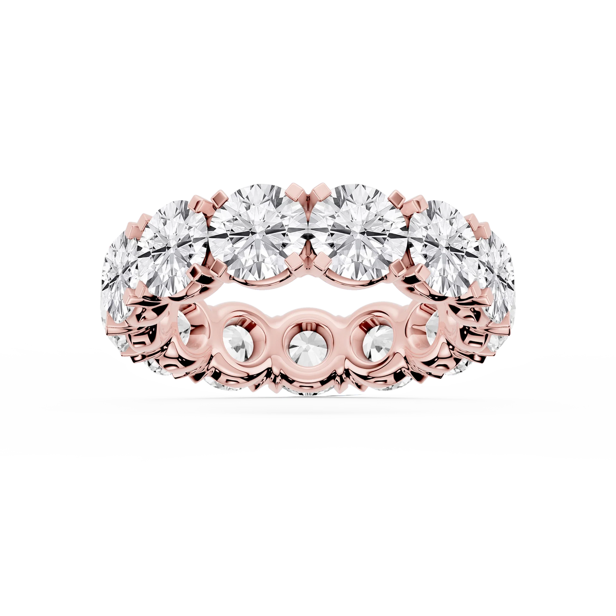 Morgan Round LGD Classic Four Prong Eternity Band - 18K Rose Gold / 9 ctw / F-VS2